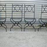 Set of 4 solid wrought iron chairs