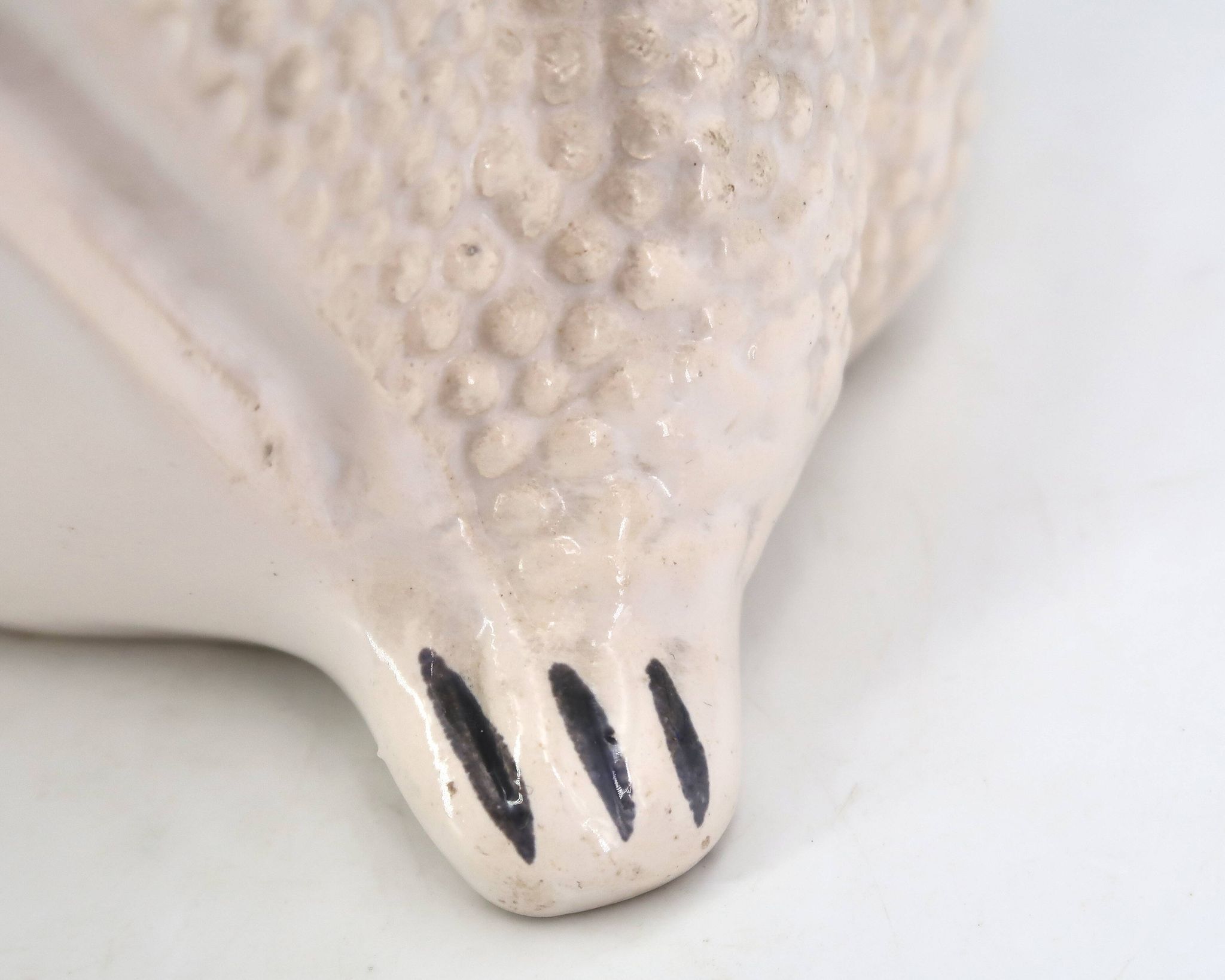 White ceramic frog flower pot by Jean Roger