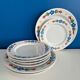 Set of 3 flat plates and 5 dessert plates with flower decoration, Tulowice Poland