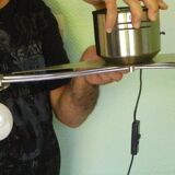 "Paulmann" 1m40 design hanging 6 lights anodized aluminium - 70s