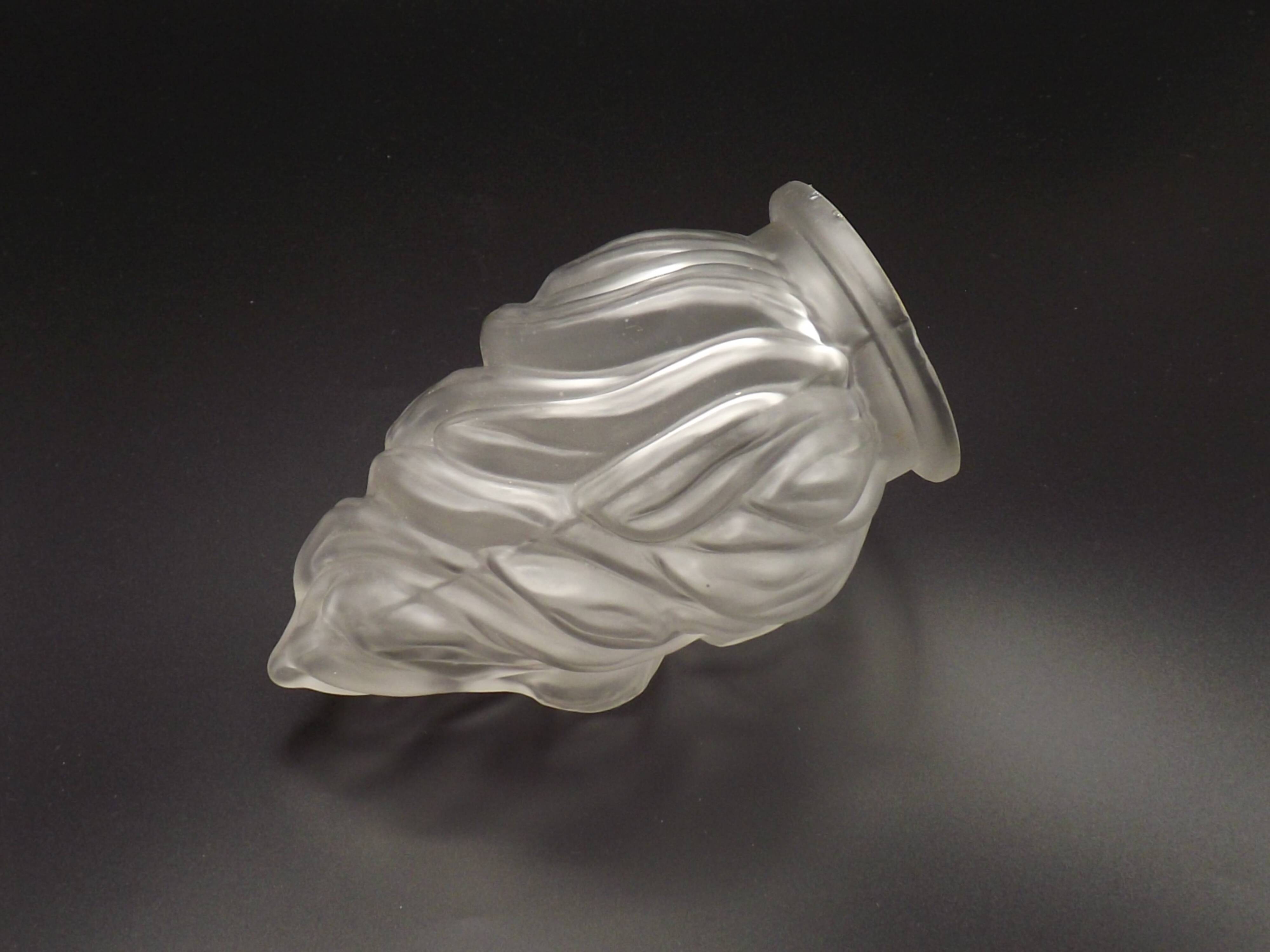 French Art Deco Opaque Glass Flame Shade • Vintage Lamp Shade Replacement