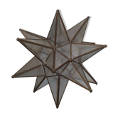 large glass star to hang 1950 glass and brass