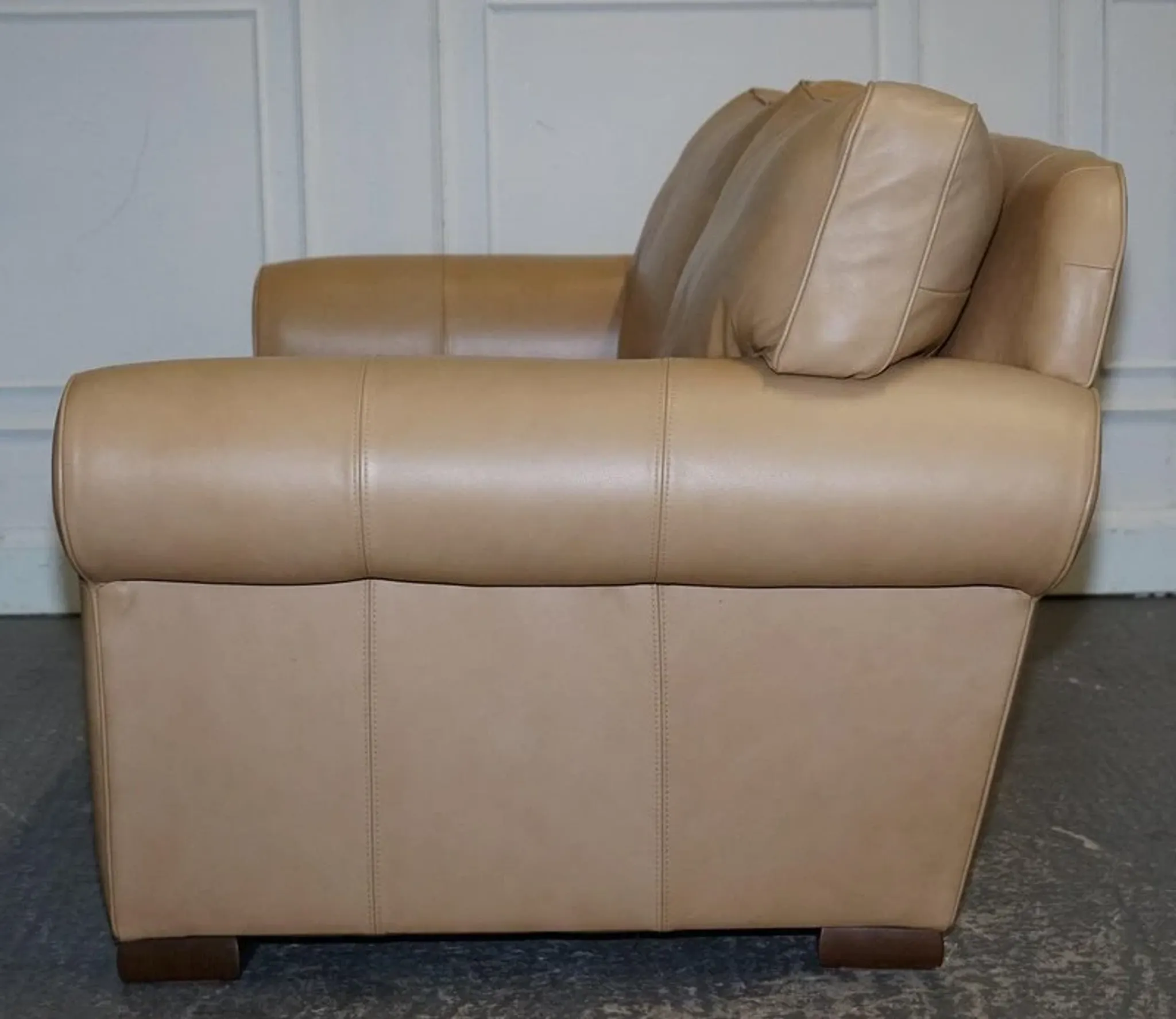 Brown Leather Two-Seater Sofa by Multi York England