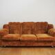 Velvet armchairs and sofa, 1970s, set of 3
