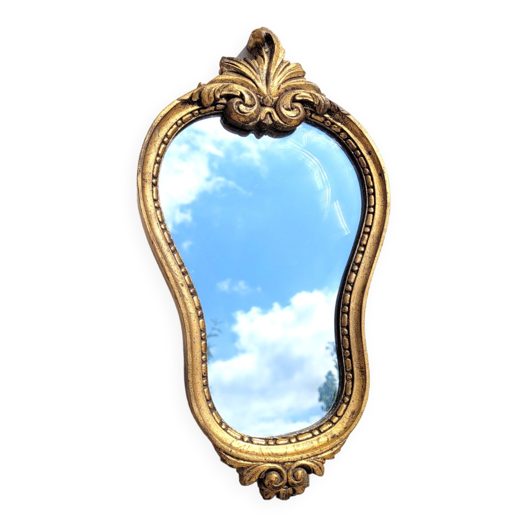 Small gilded mirror with pediment 1960