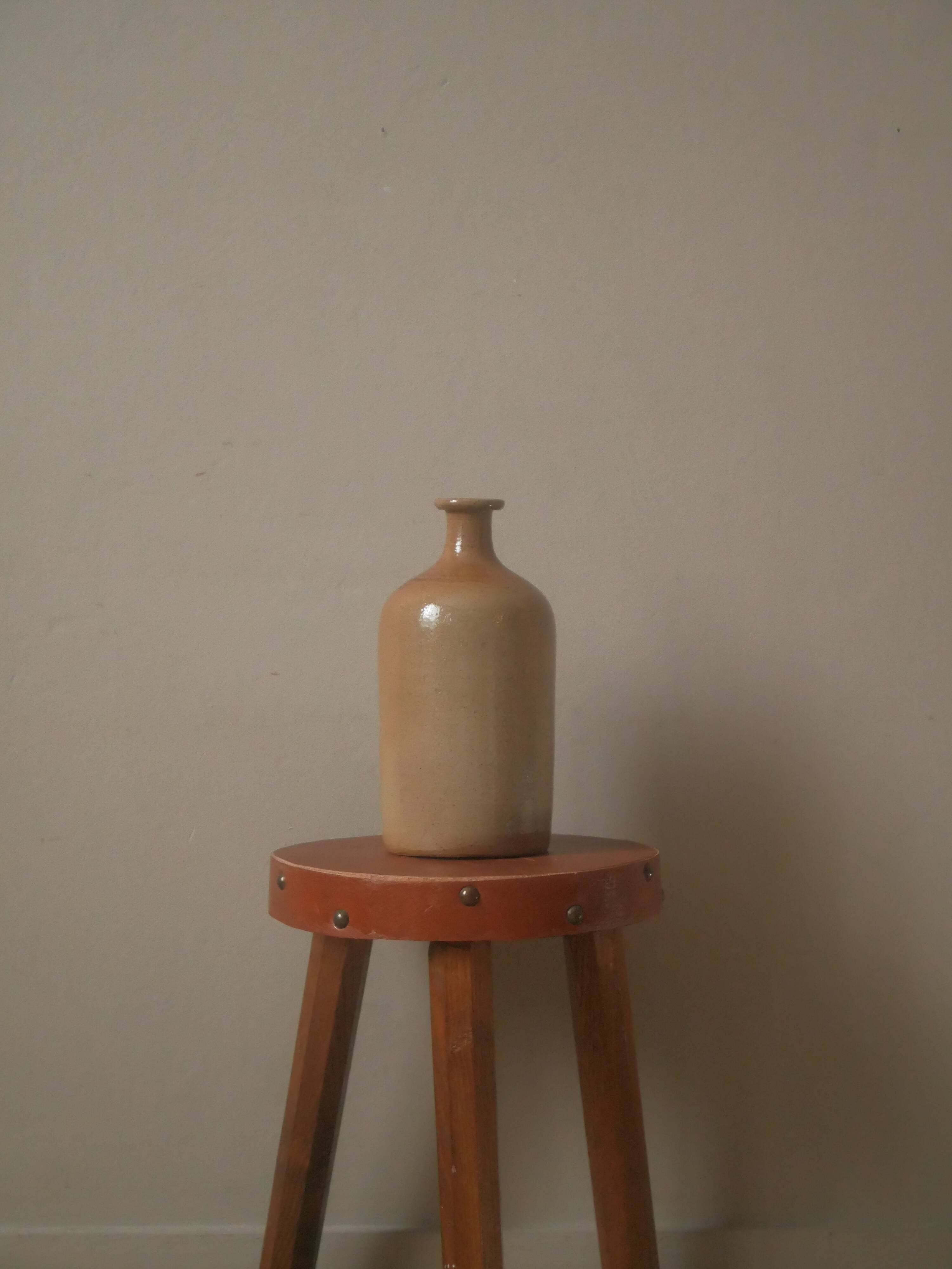 Vintage stoneware vase handmade pottery ceramic soliflore slow Scandinavian country decoration