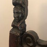 Set of an armchair and a pair of chairs in Italian Renaissance walnut