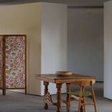 Square dining room/office table from the 19th century, baroque, Danish cabinetmaker.