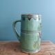 Handmade ceramic mug vase signed in enamelled terracotta