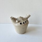 Zoomorphic flower pick in cream-colored glazed stoneware - les argonautes