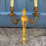 Applique murale Art nouveau en bronze : style français, 2 lumières, années 1950