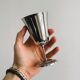 Set of 10 shiny silver metal stemmed cups