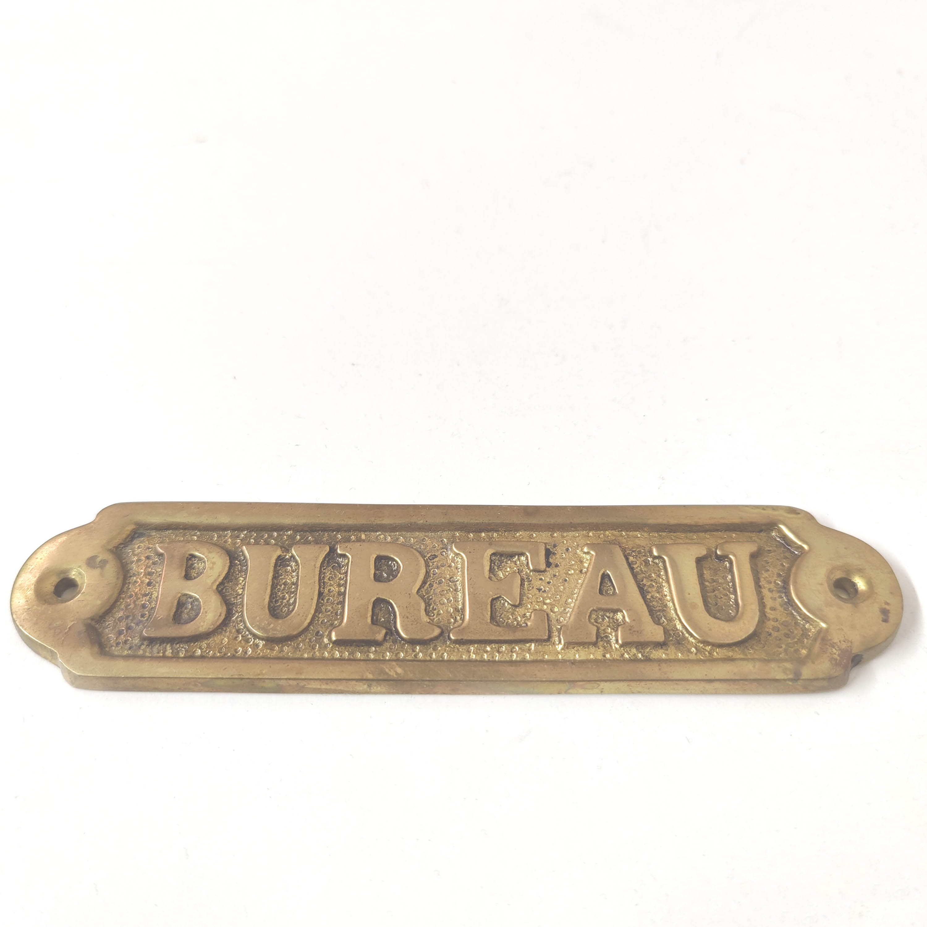 Brass desk door plate