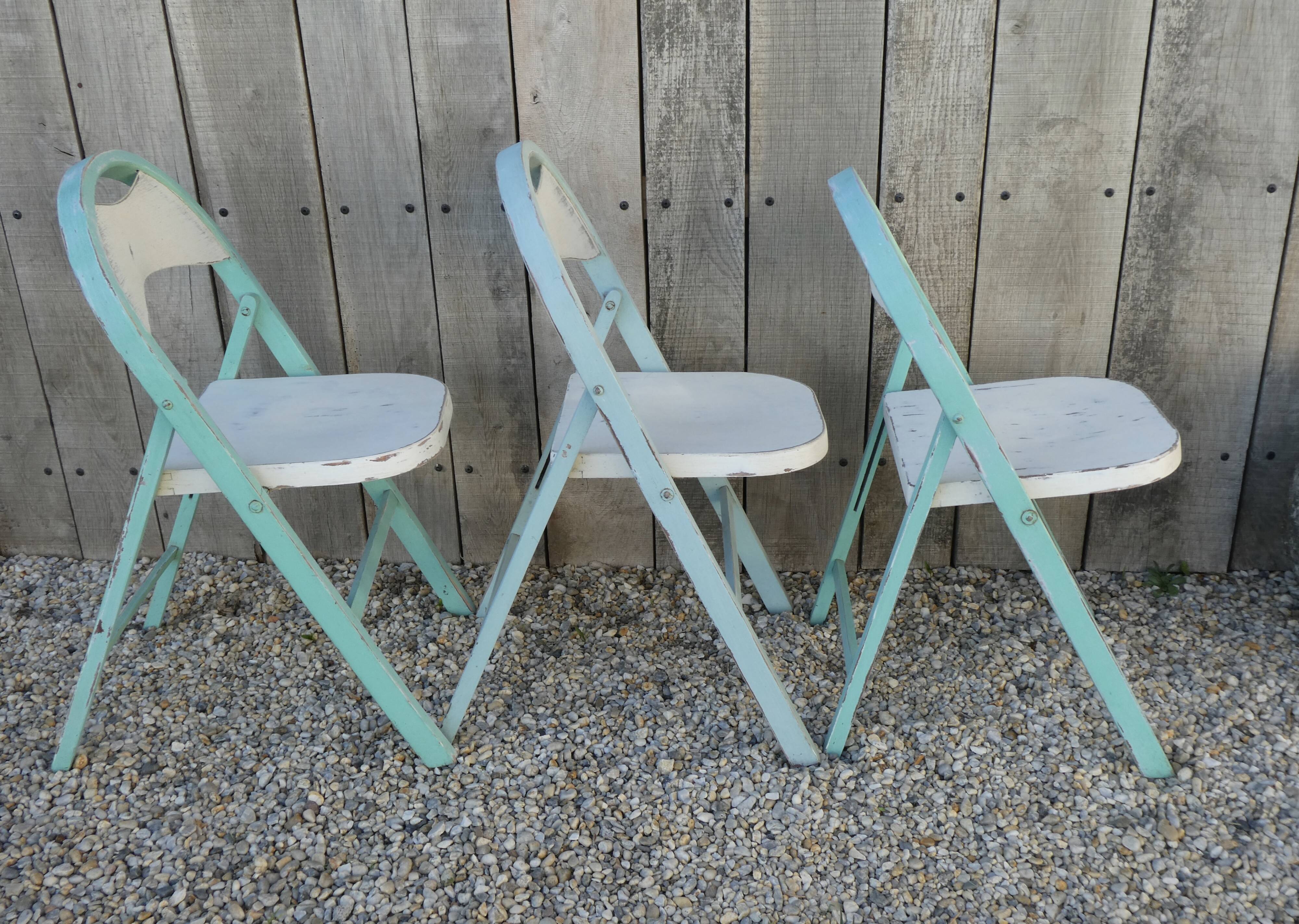 Series of 3 751 model folding chairs from Thonet