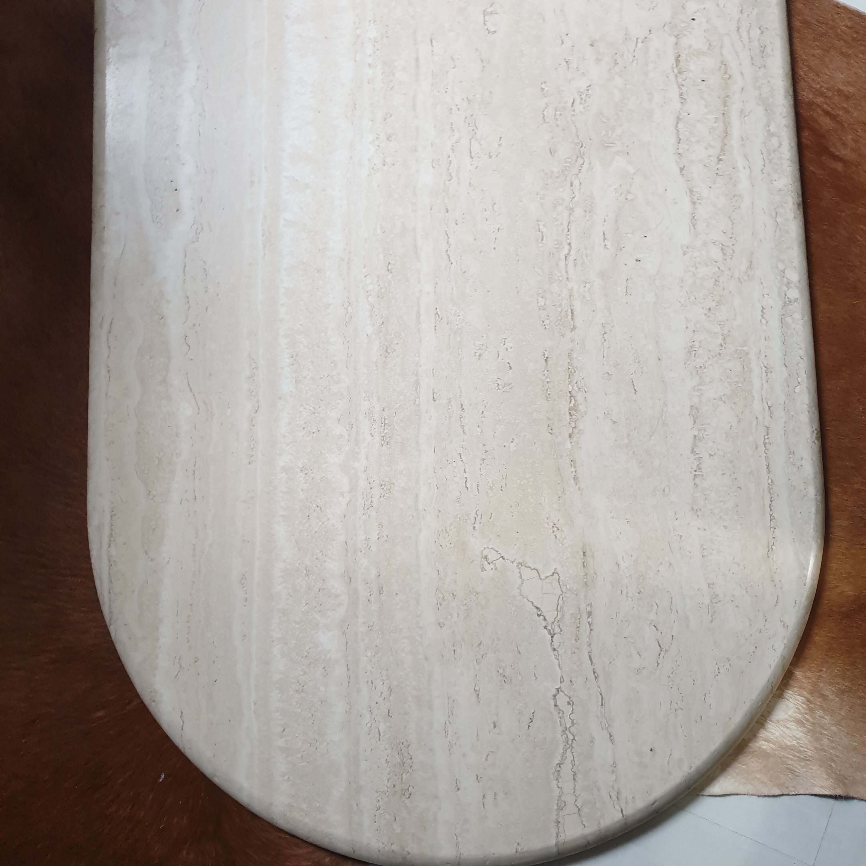 Table basse vintage en travertin