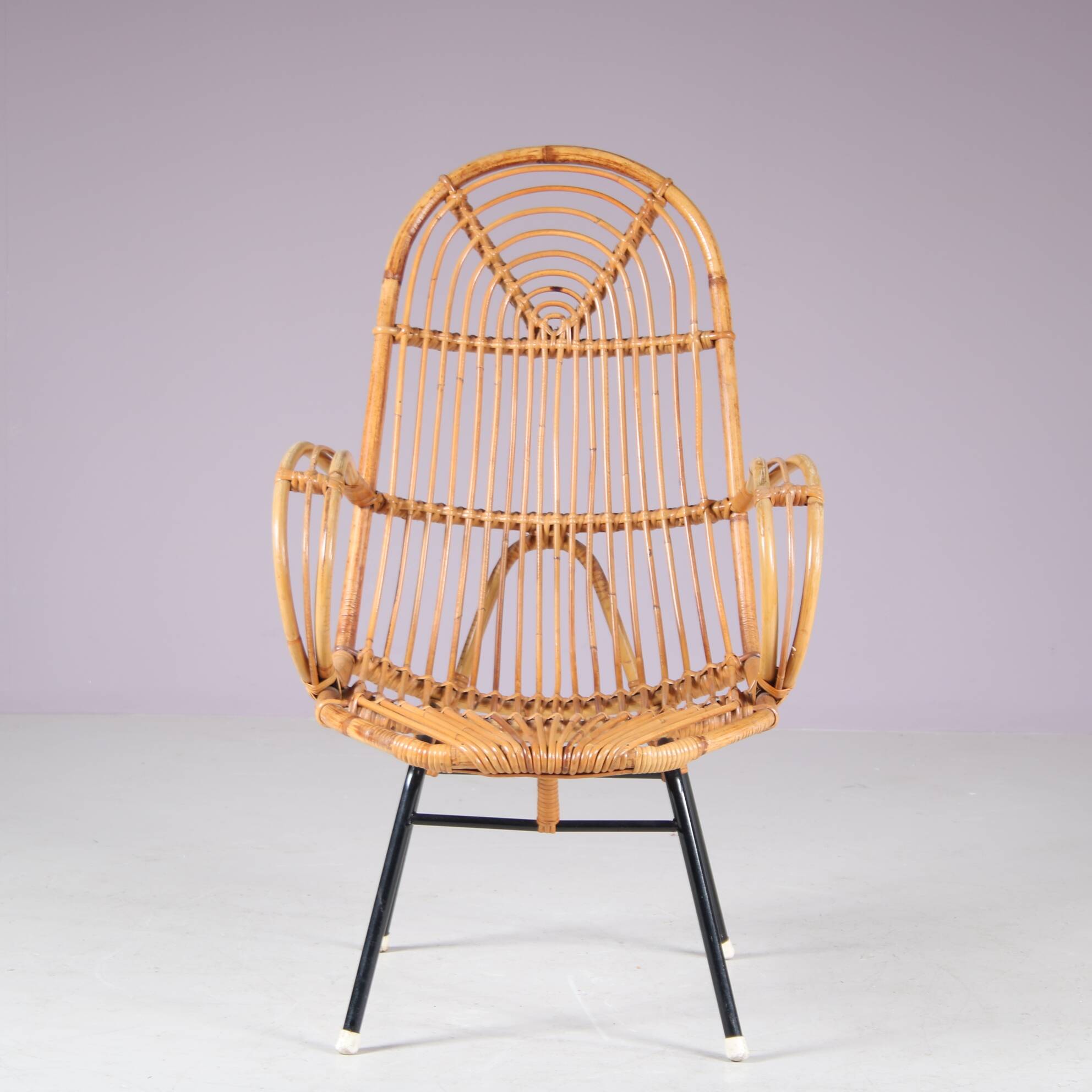 1950s Rattan chair by Gebroeders Jonkers, Netherlands