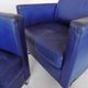 De Sede DS118 pair of blue leather club chairs