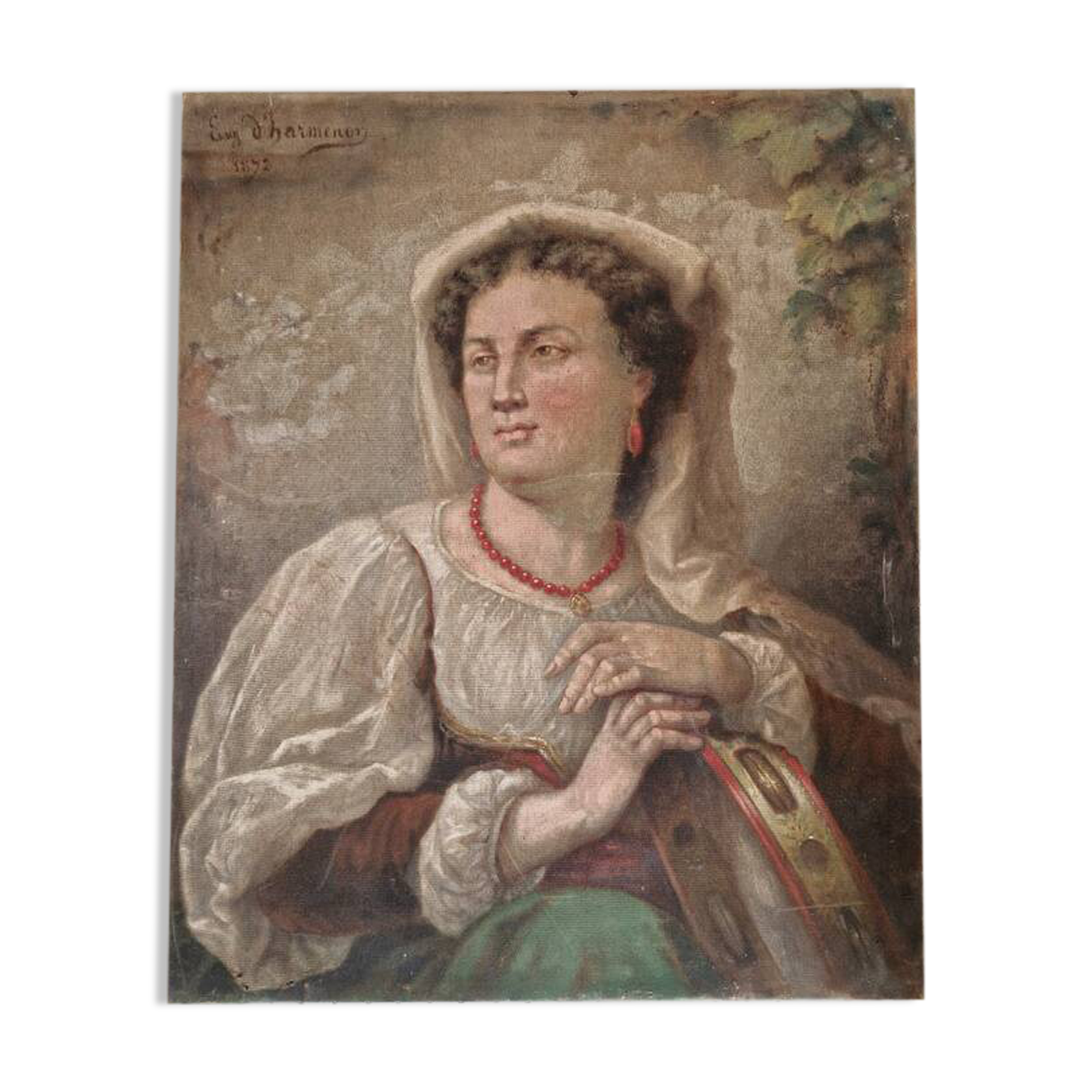 Eugène Scipion d'Harmenon (born in 1825) - Oil on woolen canvas Portrait