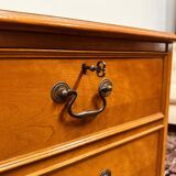 Classic English Chest of Drawers with leather inlay