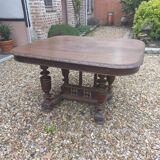 Old square wooden table