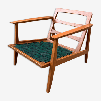 Danish armchair / Scandinavian design / Retro jungle pattern