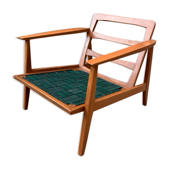 Danish armchair / Scandinavian design / Retro jungle pattern