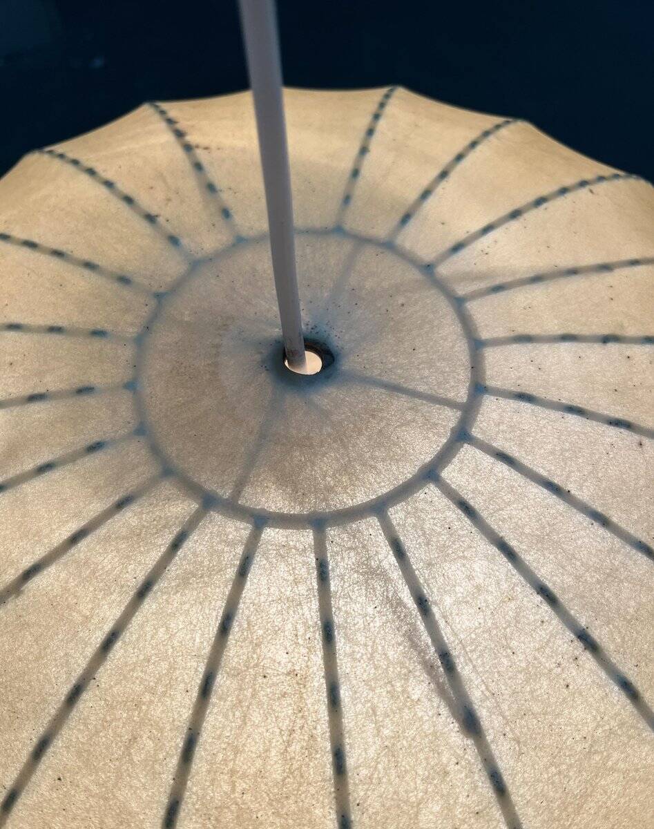 Modern mid-century German cocoon pendant lamp by Friedel Wauer for Goldkant Leuchten, 1960s.