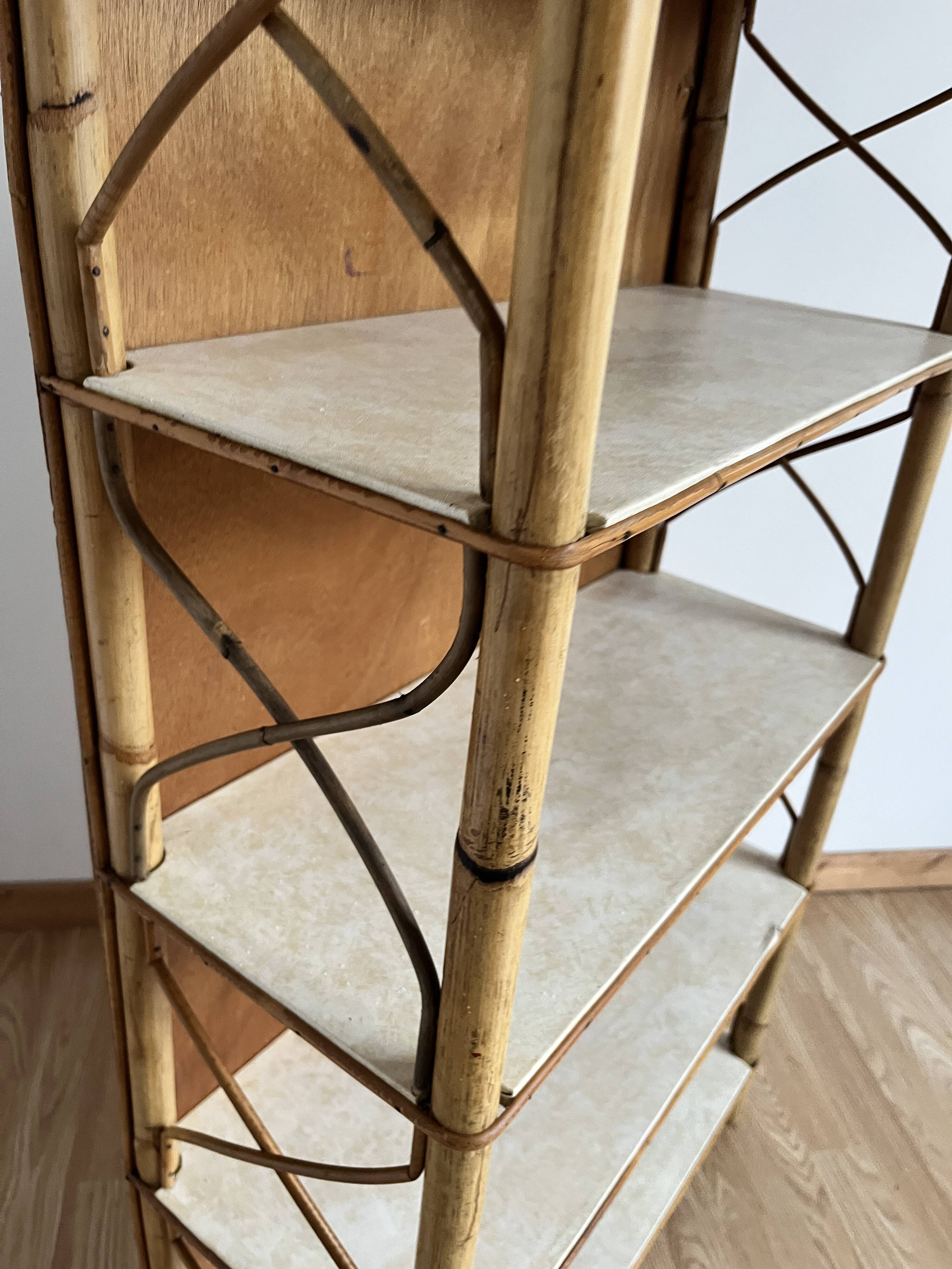 Rattan bookcase shelf
