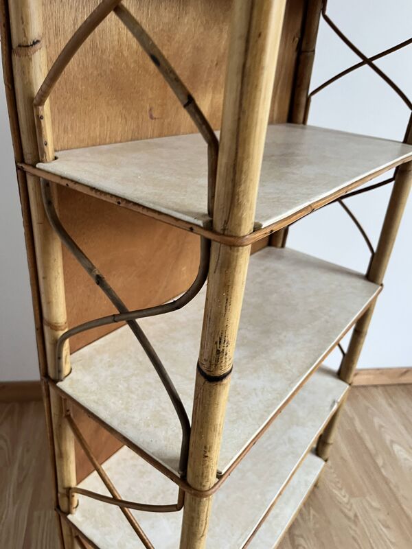 Étagère bibliothèque rotin