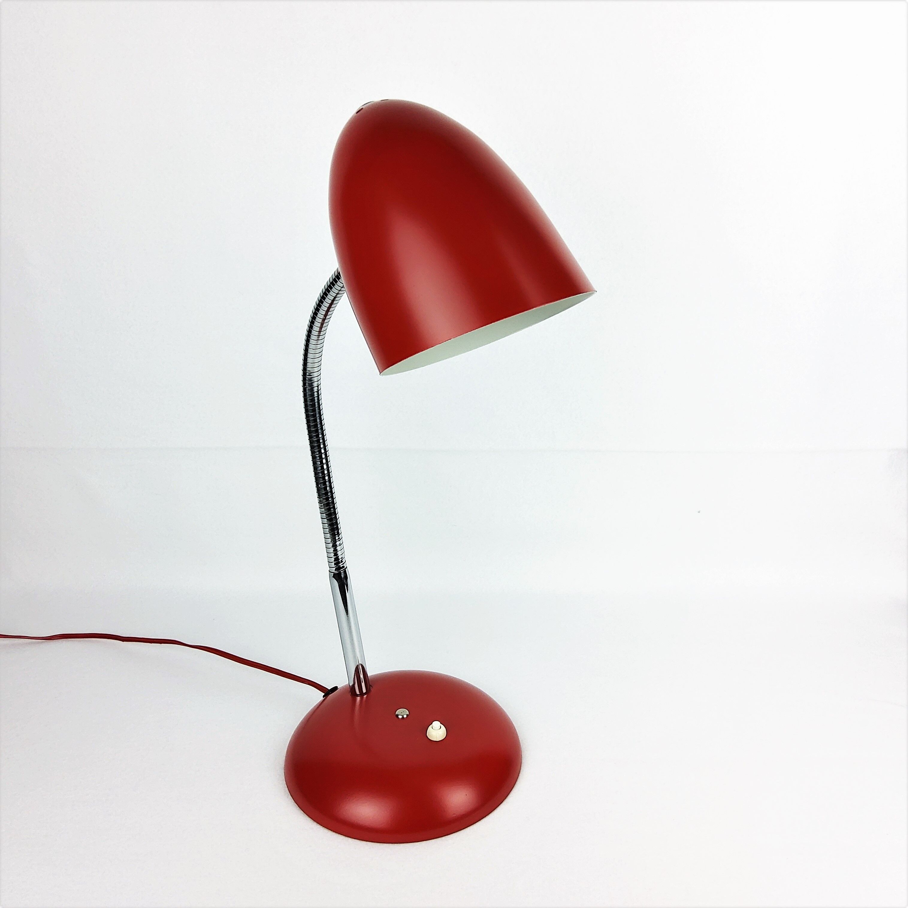 Vintage lamp red metal 1950