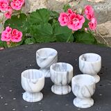 5 vintage marble coquetiers