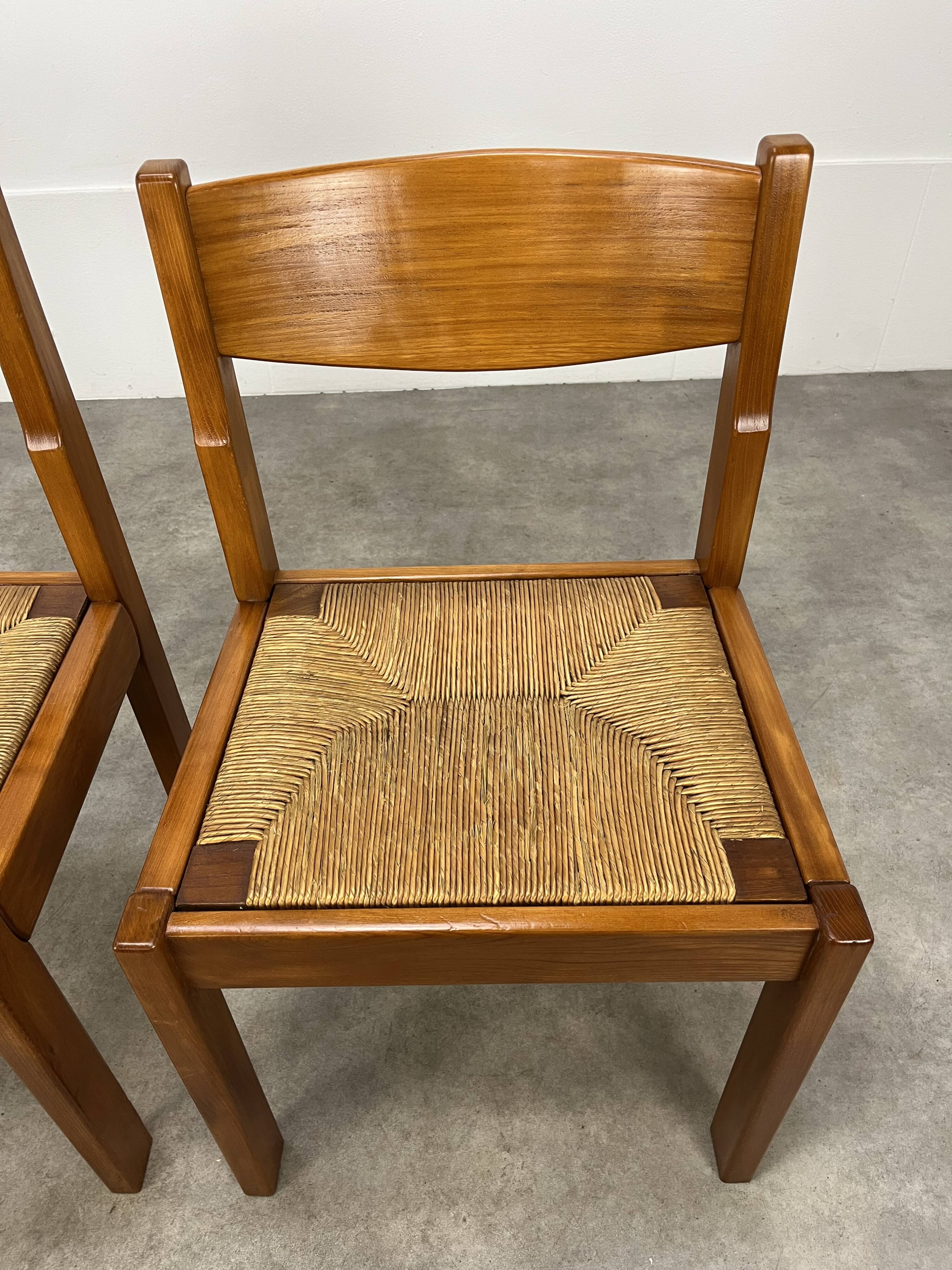 Paire de chaises maison Regain en orme et paille