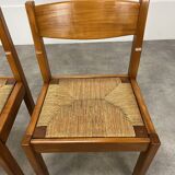 Pair of Regain house chairs in elm and straw