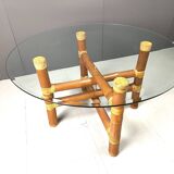 Vintage bamboo dining table, 1970s