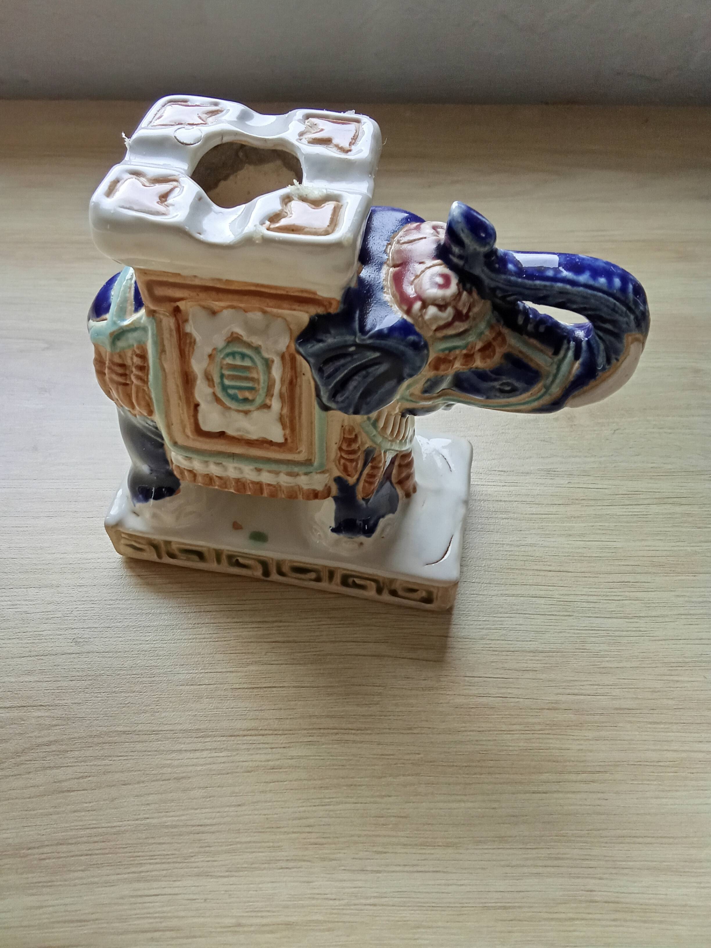 handmade ceramic elephant sculpture 20th century art deco ethical India