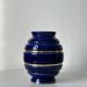 Royal blue vase with gold edging