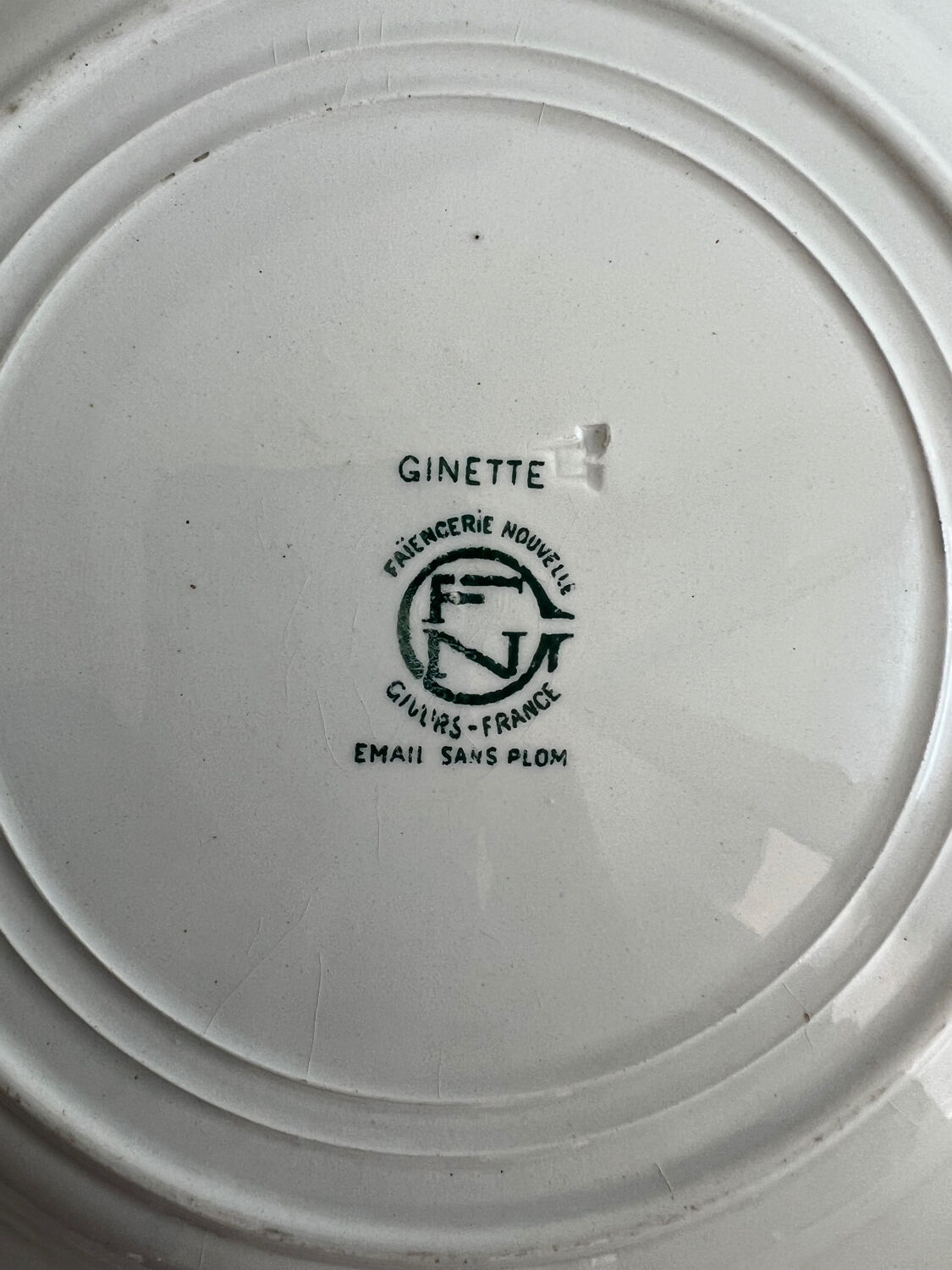 Set of 3 plates Ginette - Faïencerie nouvelle Givors France