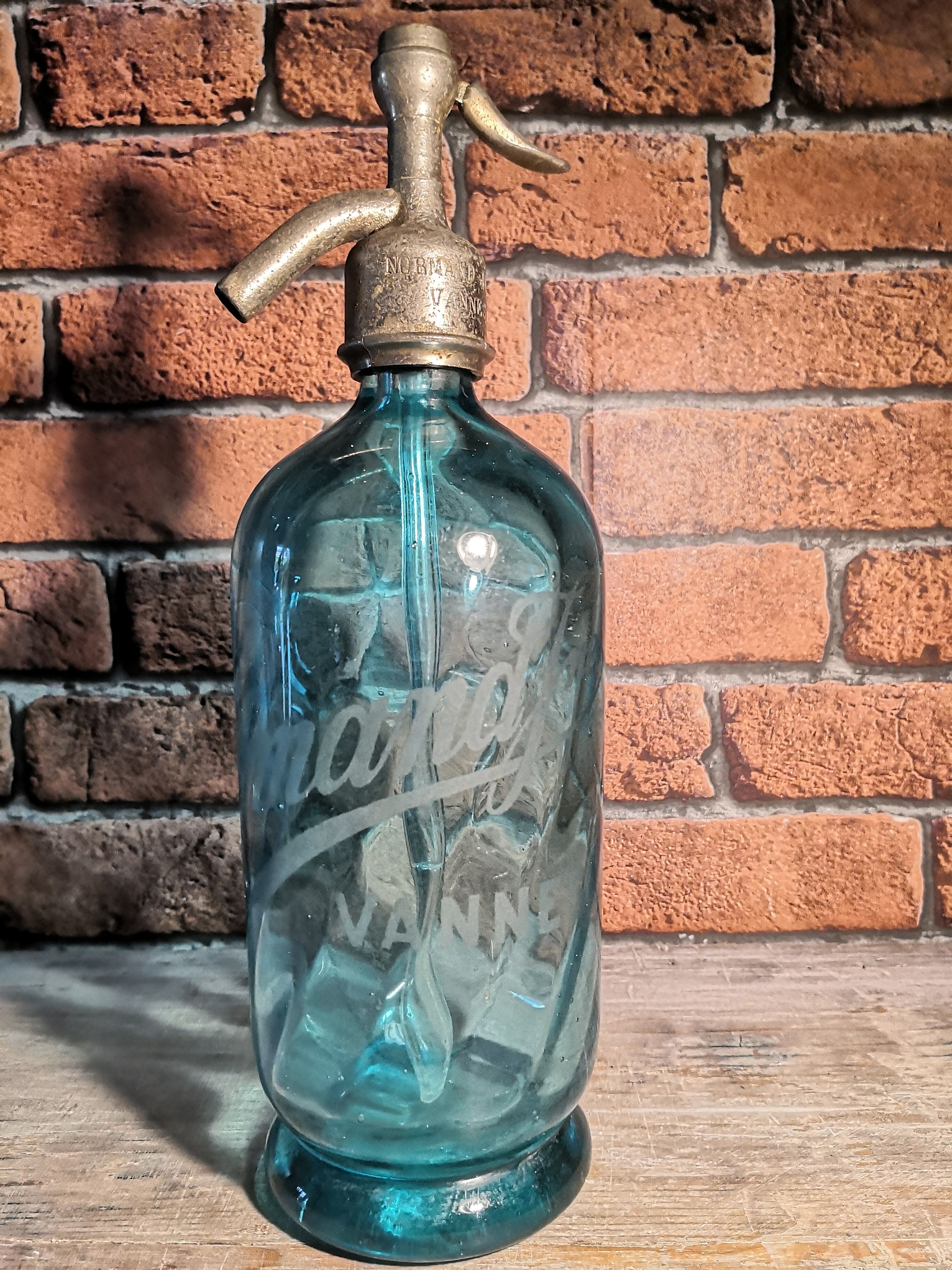 Turquoise blue seltz water siphon