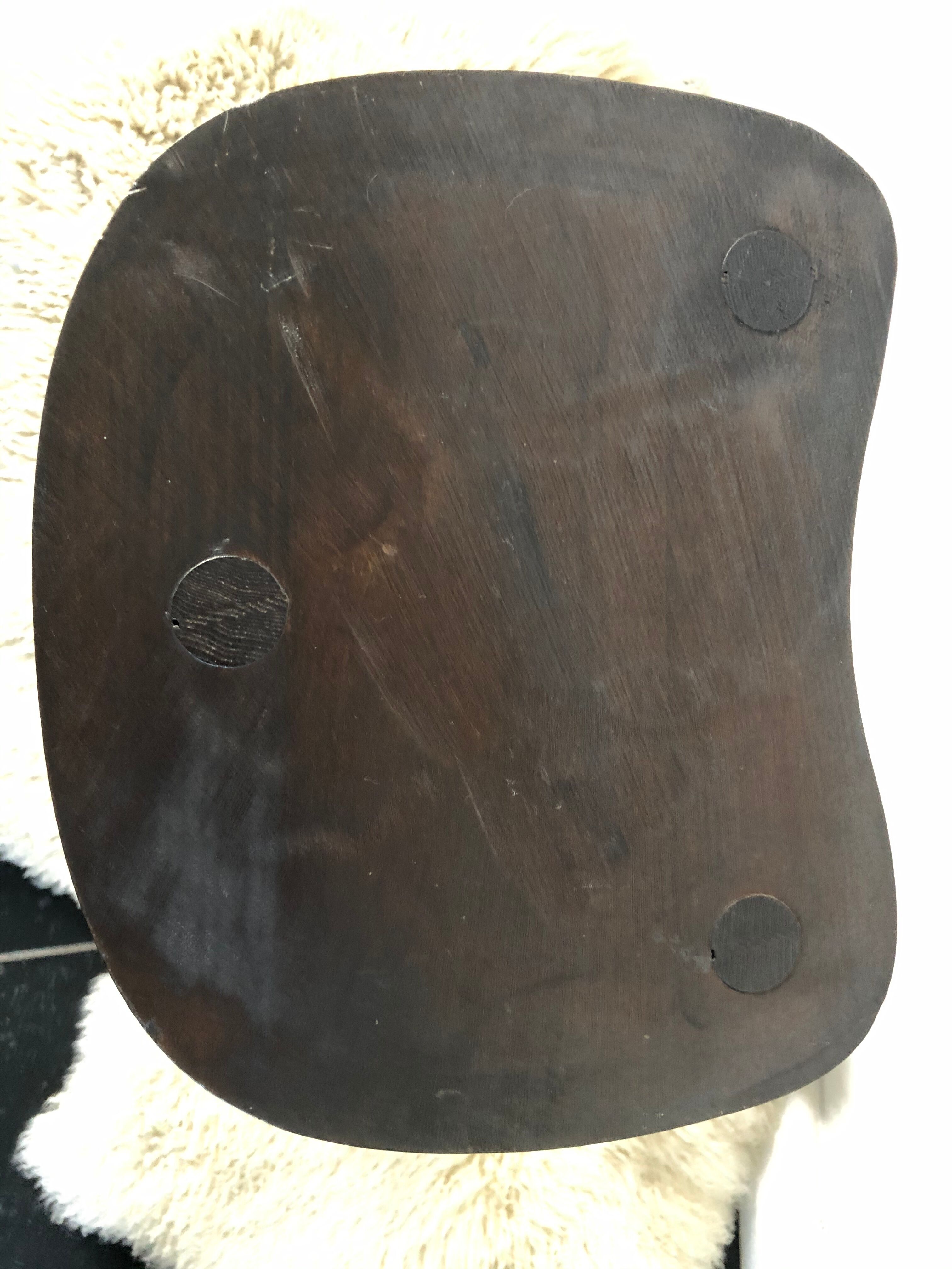 Pair of brutalist tripod stools