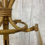 Vintage rattan coat rack
