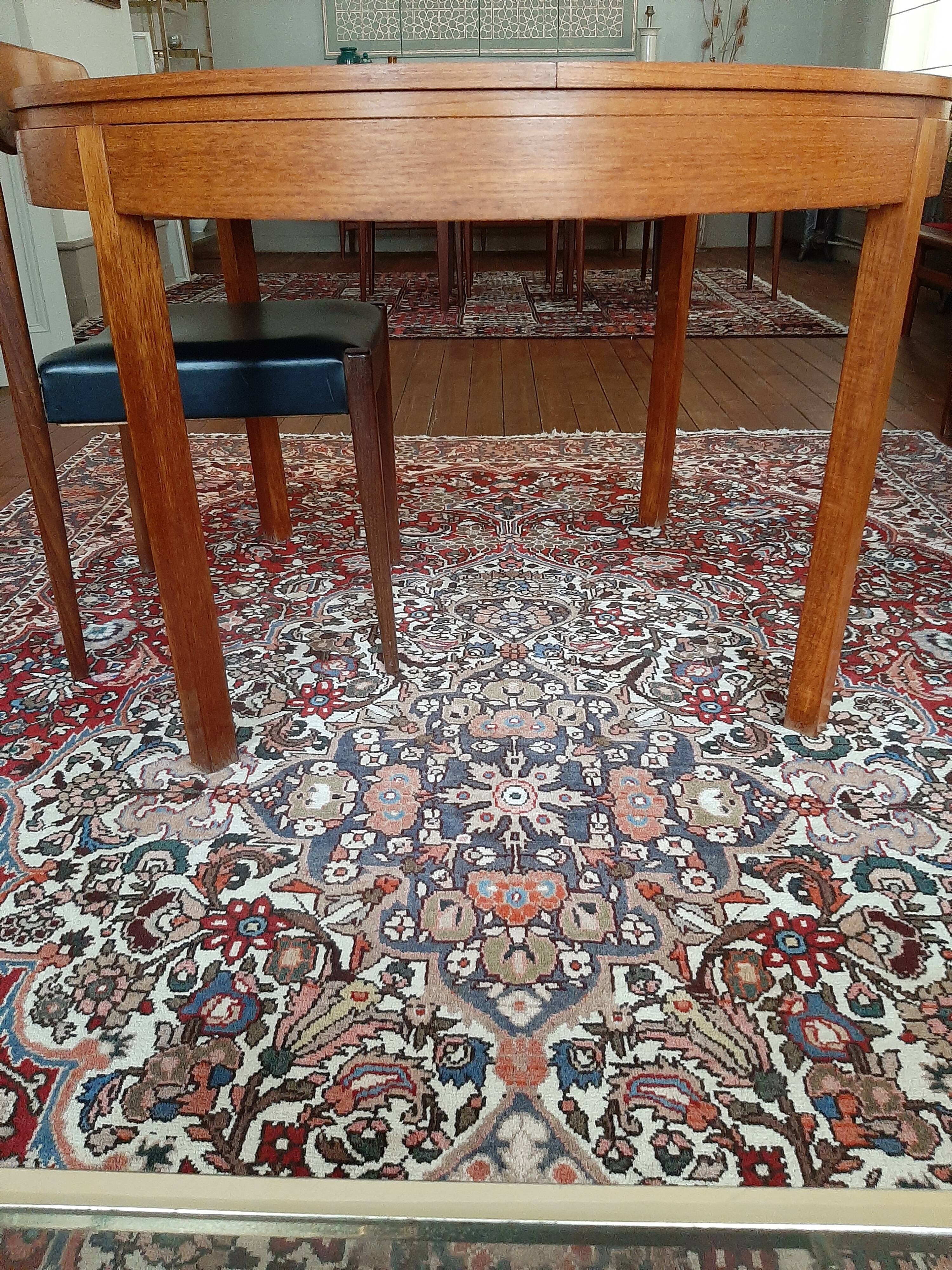 Table ronde extensible scandinave teck vintage
