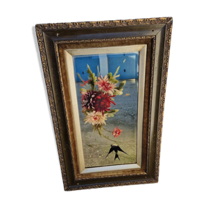 miroir peint milieu XX