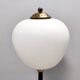 Opaline Glass, Beech and Brass Floor Lamp with Marble Base, Italy
