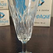 Service of 36 stemmed glasses complete, VMC Crystal, Reims, 1960s.