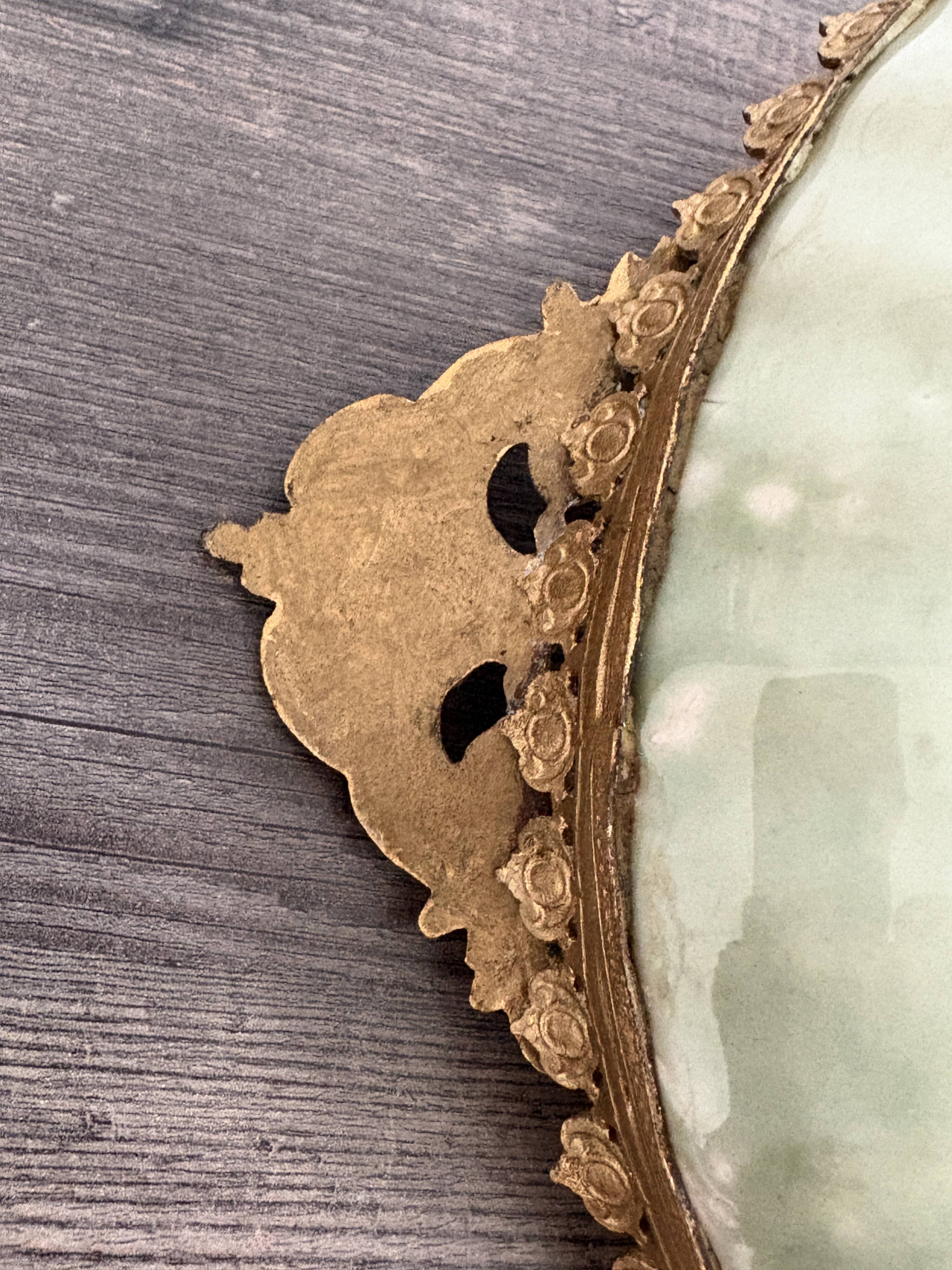 Antique celadon porcelain bowl mounted in gilded bronze, 19th century.