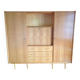 Oak veneer secretary cabinet, Scandinavian style / vintage 60s-70s