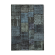 Hand-knotted oriental overdyed 171 cm x 240 cm black patchwork carpet