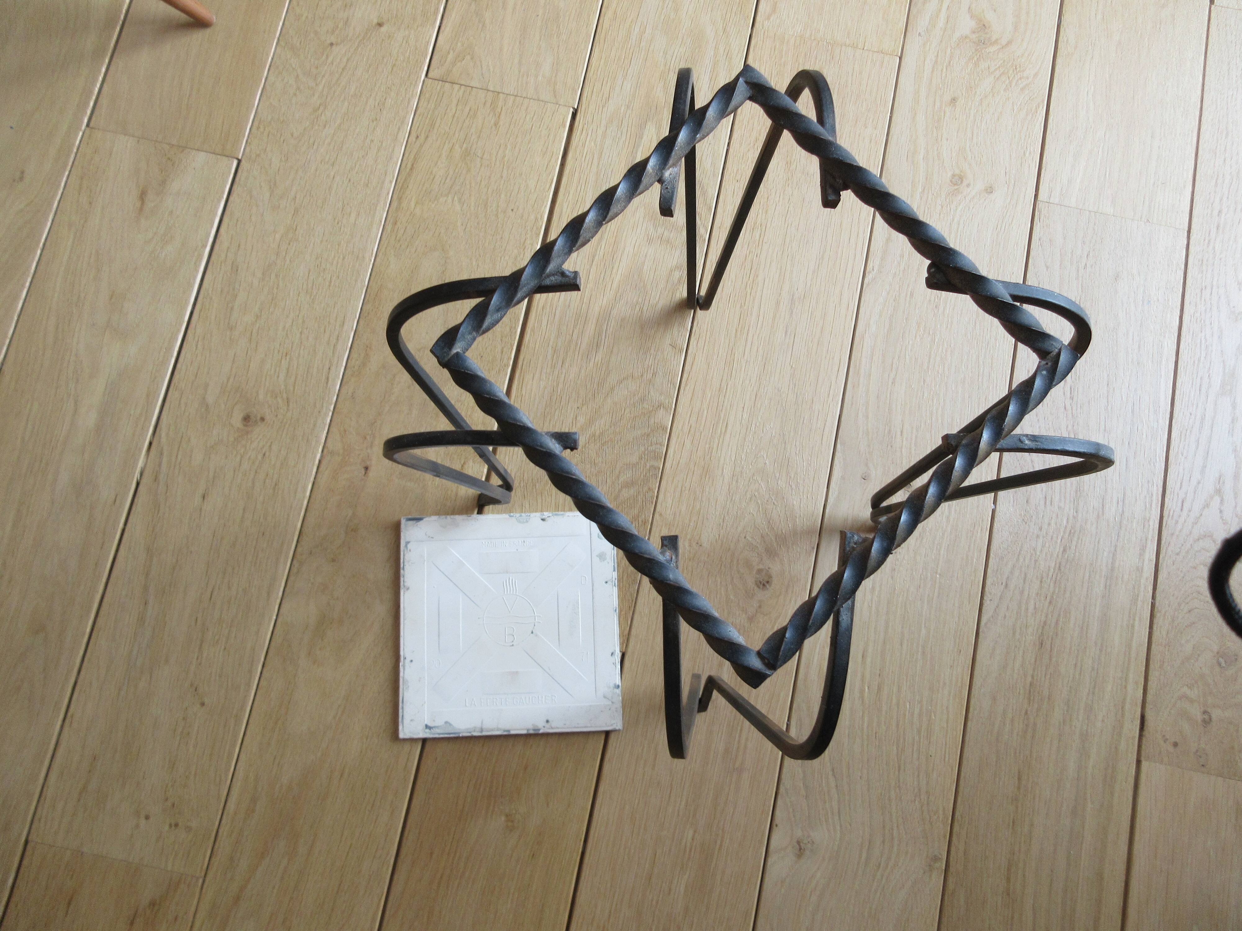 wrought iron and earthenware tile side table