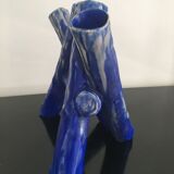 Blue vase ceramic soliflore