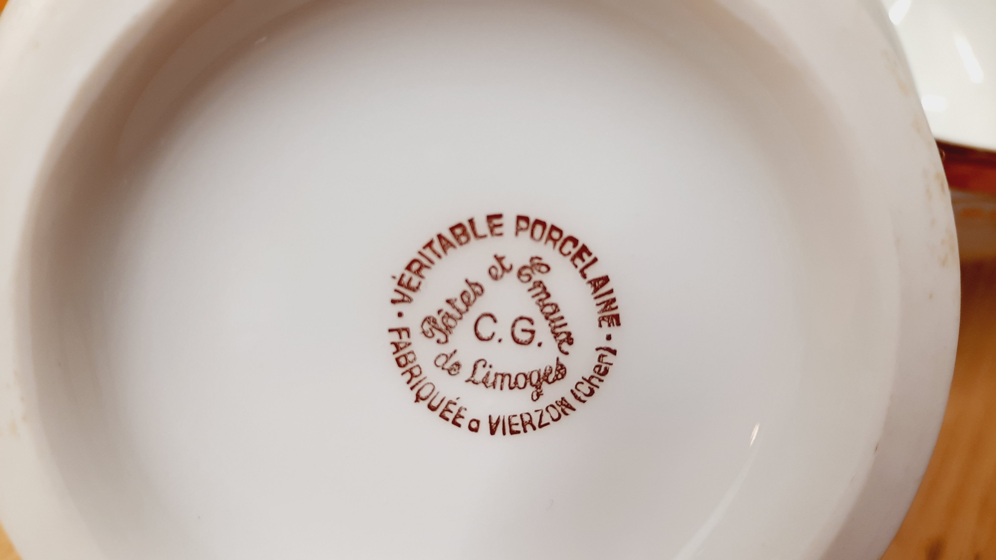 Set 6 bols Limoges blanc et or